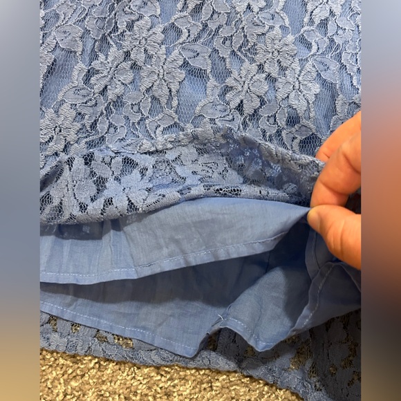 NWT Free People Size (12) Periwinkle Strapless Lace Dress - Picture 4 of 12